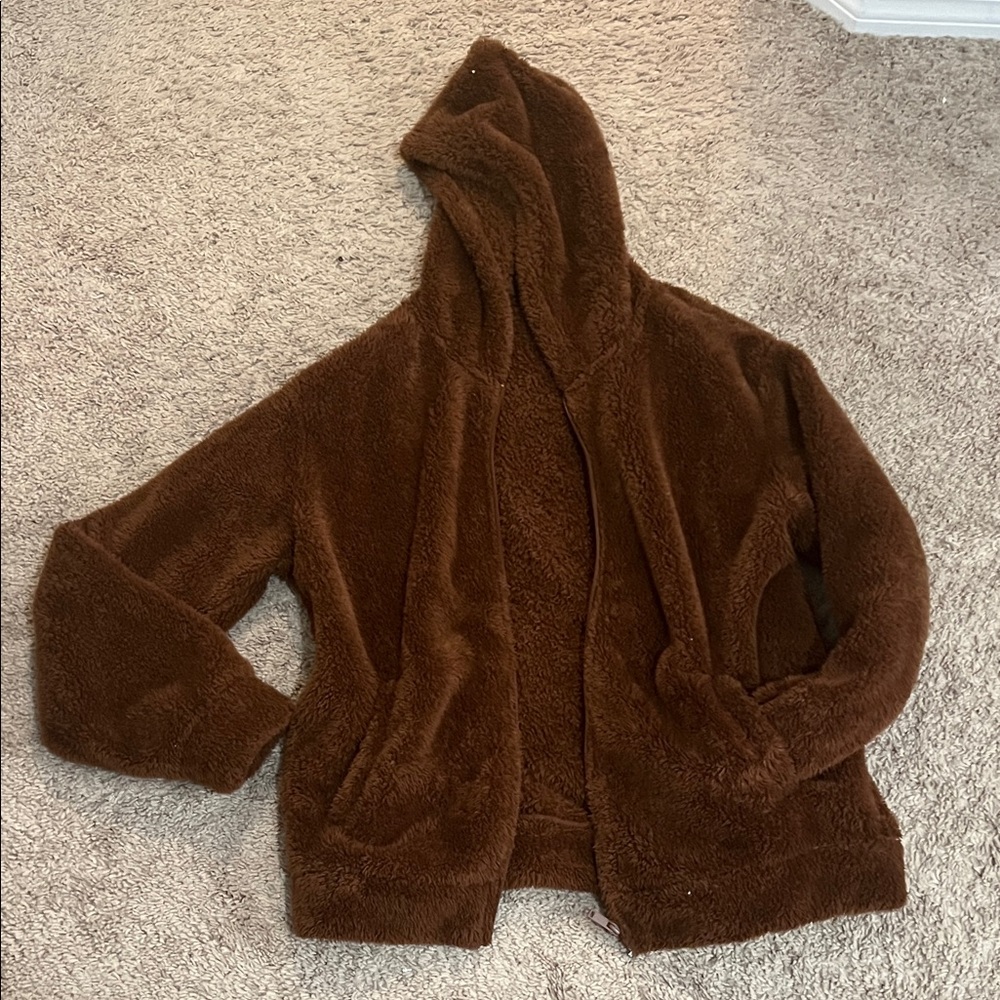 Forever 21 Men's Brown Fleece Jacket